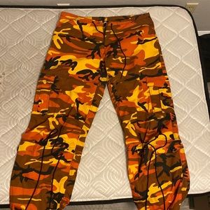 orange camouflage cargo pants